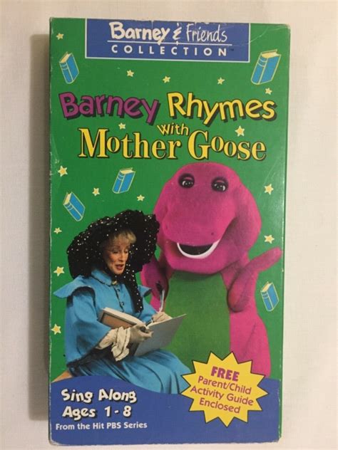 Barney Rhymes With Mother Goose VHS 1993 VINTAGE WHITE TAPE FREE SHIPPING 45986990310 | eBay