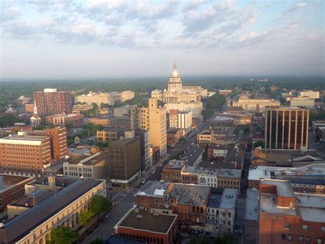 Springfield, Illinois from the 30th floor of the Hilton, the tallest place in the city, home of ...