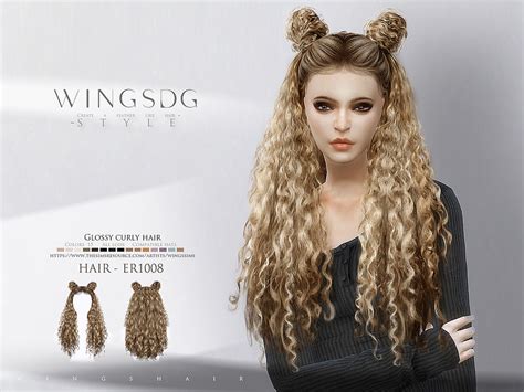 The Sims Resource - Curly hair with double buns ER1008