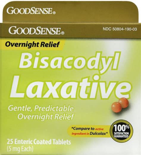 GoodSense® Bisacodyl 5 MG Laxative Enteric Coated Tablets, 25 ct