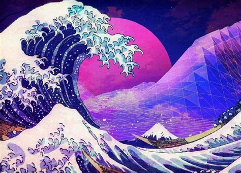 Great Wave off Kanagawa : r/VaporwaveAesthetics