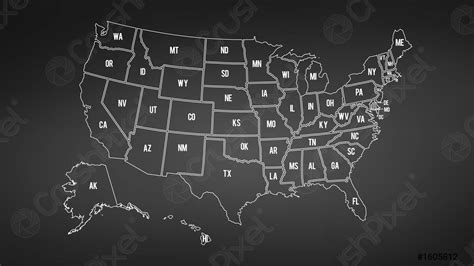USA map with Alaska and Hawaii map separate states individual - stock vector 1605812 | Crushpixel