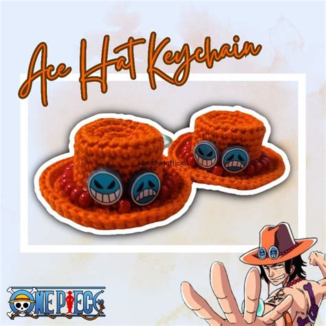 One Piece Chopper Hat (Blue) and Ace Hat Keychain | hand made crochet ...