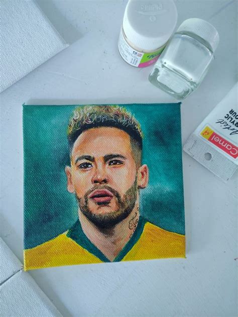 Neymar painting, brazil fan art, neymar art. Worldcup tribute. Worldcup painting, neymar acrylic ...