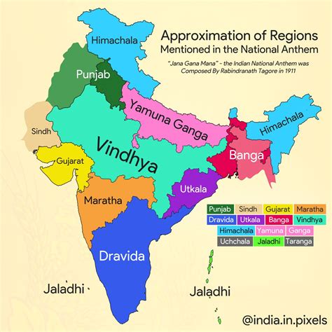 India in Pixels on Twitter: "Approximation of the regions mentioned in ...