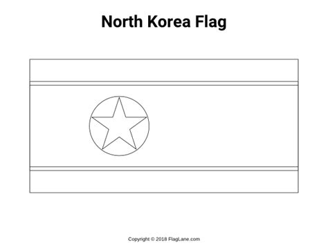 Free North Korea Flag Coloring Page