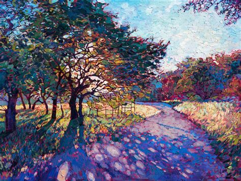 'Crystal path' painting of Texas hill country, by US up and coming artist Erin Hanson #womensart ...