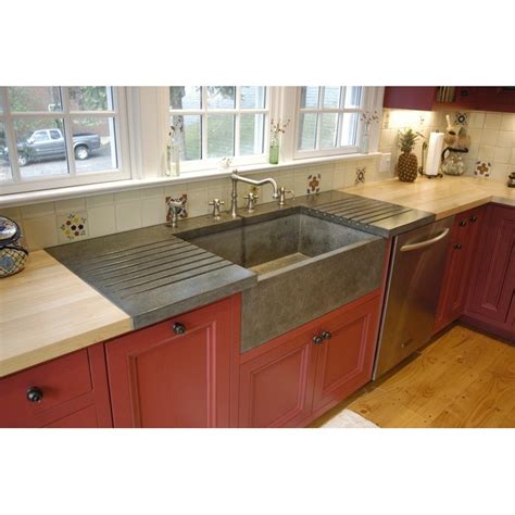 Betonas Apron Front Farm Sink & Drainboard (but it's concrete) | Apron front kitchen sink ...