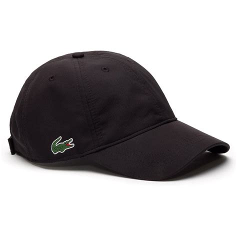 Lacoste Sport Cap in Solid Diamond Weave Taffeta - Black - Tennisnuts.com