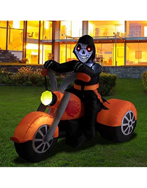 MUMTOP 6FT Long Halloween Motorcycle Inflatables Outdoor ...