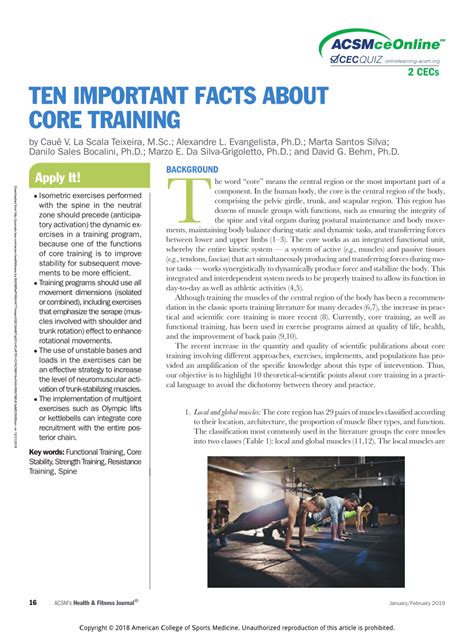 (PDF) Ten Important Facts About Core Training