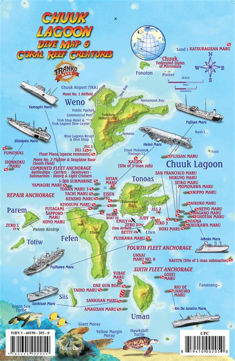 Chuuk (Truk) Lagoon Fish Card – Franko Maps