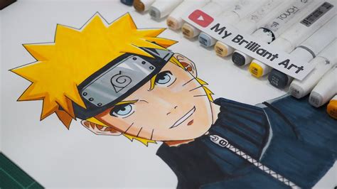 Naruto Shippuden | Drawing Naruto | Copic | My Brilliant Art - YouTube