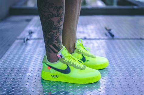 Early On-Foot Look at the Off-White™ x Nike Air Force 1 "Volt" | Nike ...