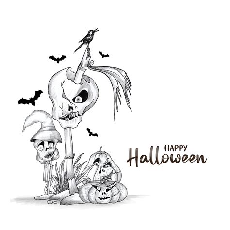 Happy Halloween horror festival celebration decorative background ...