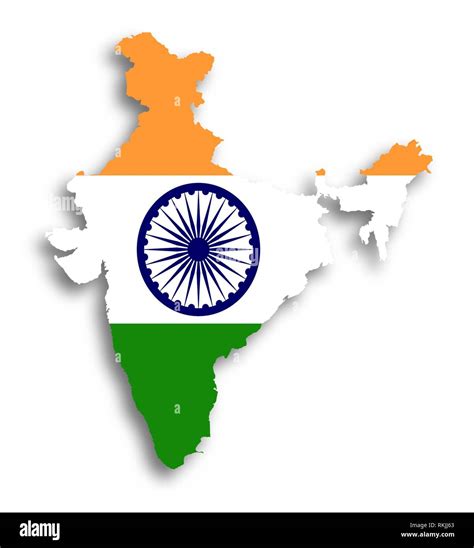 Indian Map. Flag