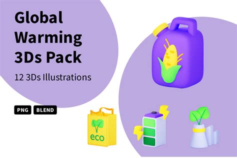 Premium Global Warming 3D Illustration pack from Nature 3D Illustrations