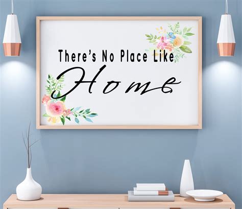 No Place Like Home Printable Art-home Floral Watercolor - Etsy