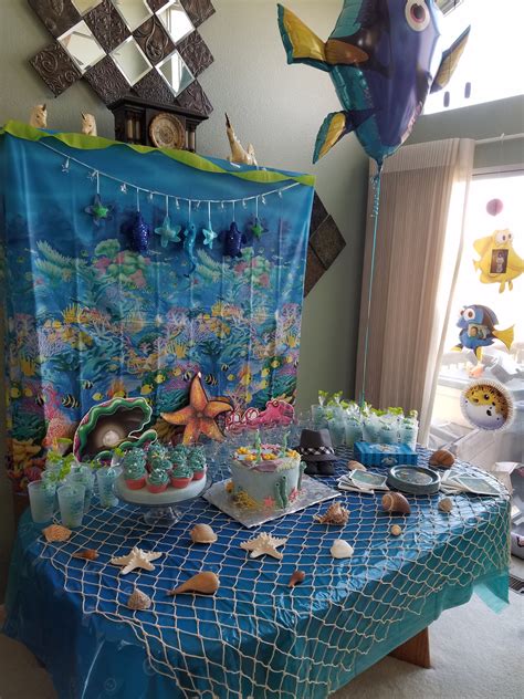 "Under the Sea" Baby Shower Table | Ocean baby shower theme, Sea animal baby shower, Sea baby shower