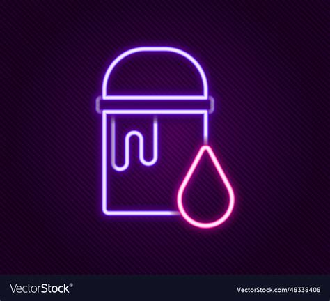 Glowing neon line paint bucket icon isolated Vector Image