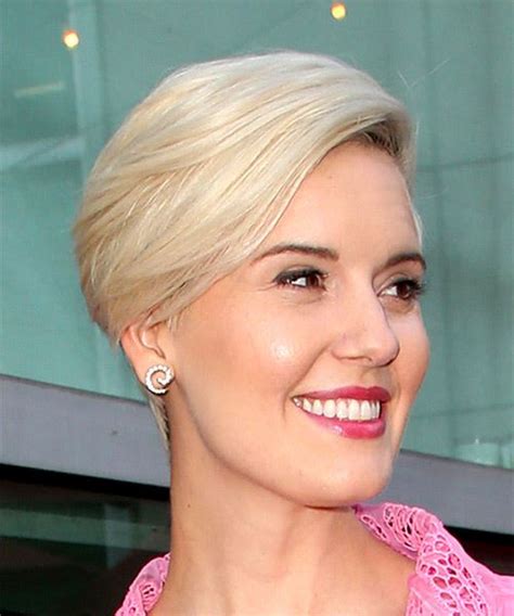 Maggie Grace Light Grey Pixie Haircut with Side Swept Bangs