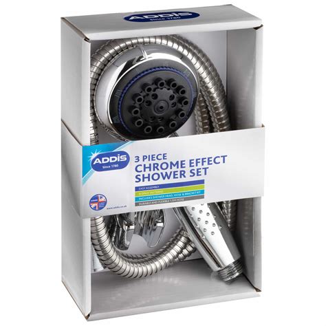 Addis 3 Function Chrome Shower Head & Hose | Shower Head | B&M Stores