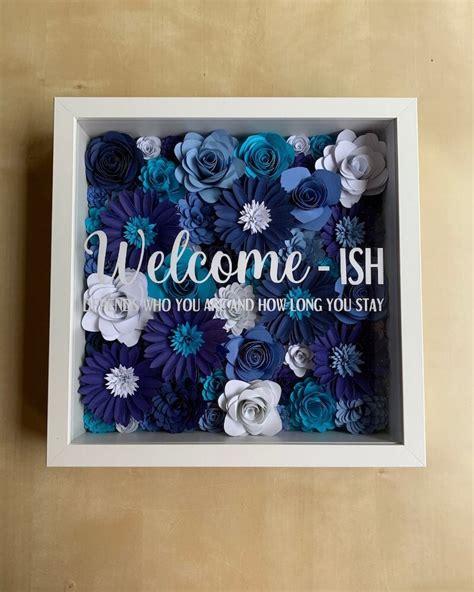 Flower Shadow Box Personalized Flower Frame Paper Flowers - Etsy