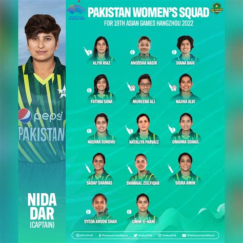 Pakistan Announce Women’s Squad For Asian Games 2023