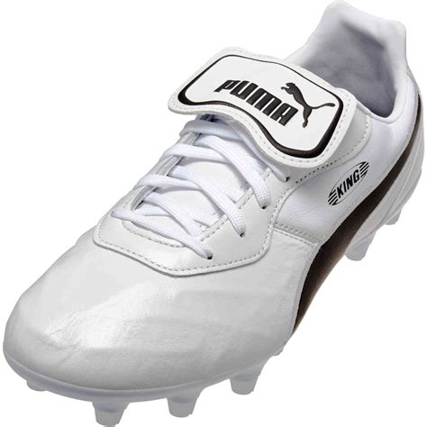 Puma King Top FG - Puma White & Puma Black - SoccerPro