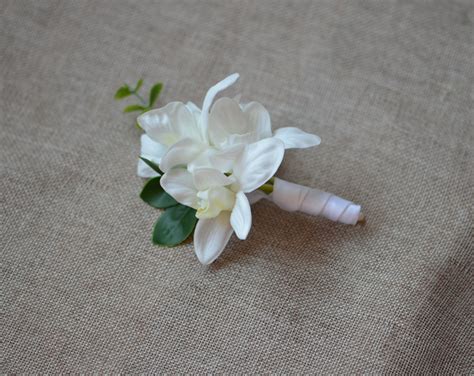 Orchid Boutonniere White Orchids Orchid Corsages Silk - Etsy