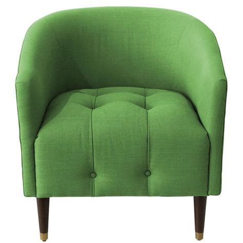 Modern Tufted Tub Chair in Linen Kelly Green | Green chair, Furniture, Chair