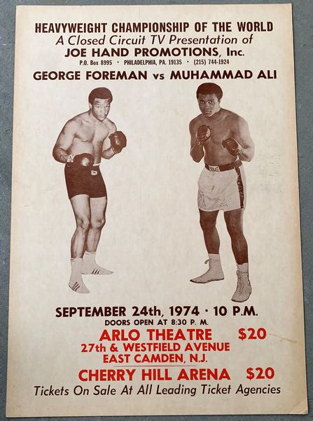 ALI, MUHAMMAD-GEORGE FOREMAN ORIGINAL COLSED CIRCUIT POSTER (1974) – JO Sports Inc.