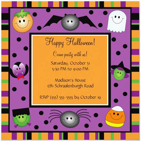 Cute Halloween Party Invitation for Kids | Zazzle.co.uk | Halloween invitations, Halloween party ...