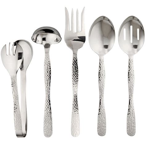 American Metalcraft 5-Piece Hammered Stainless Steel Serving Utensil Set