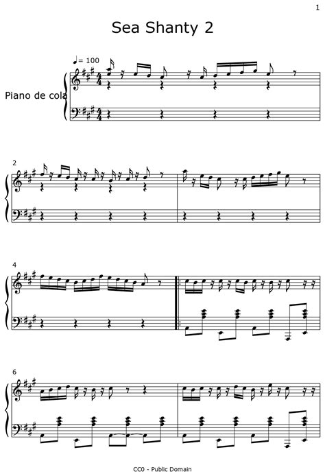 Sea Shanty 2 - Sheet music for Piano