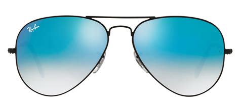 Ray-Ban RB3025 Aviator Sunglasses - Black / Blue Gradient Flash ...