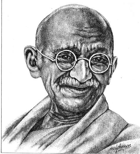 Gandhiji Sketch at PaintingValley.com | Explore collection of Gandhiji Sketch