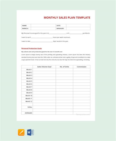 Sales Execution Plan Template