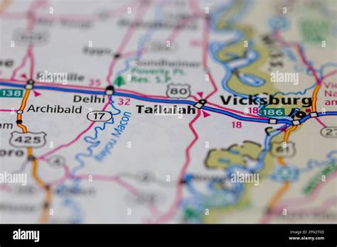 Tallulah Louisiana USA Shown on a Geography map or road map Stock Photo - Alamy