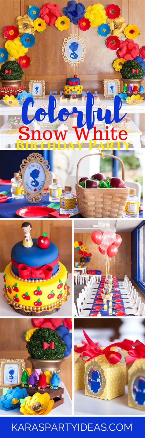 Kara's Party Ideas Colorful Snow White Birthday Party | Kara's Party Ideas