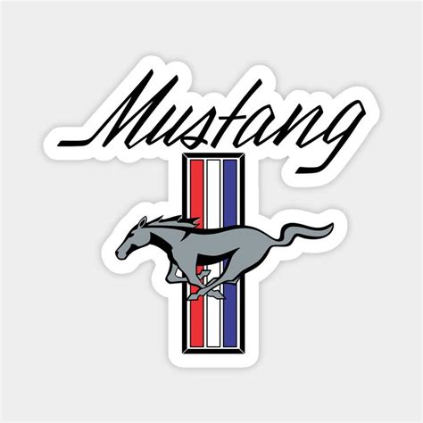 Ford Mustang Logo with Red, White, and Blue Stripes