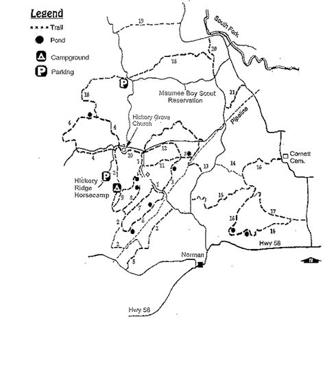 Map of Hickory Ridge Trails in Hoosier National Forest in Indiana