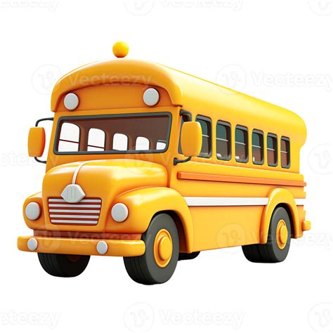 AI generated 3D Rendering of Yellow School Bus 35309812 PNG