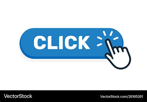 Click here button with hand icon click web Vector Image