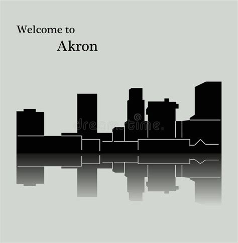 Akron, Ohio City Silhouette Stock Vector - Illustration of outline ...