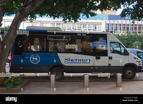 Airport shuttle van in front of Sheraton Hotel Casablanca central Morocco northern Africa Stock ...