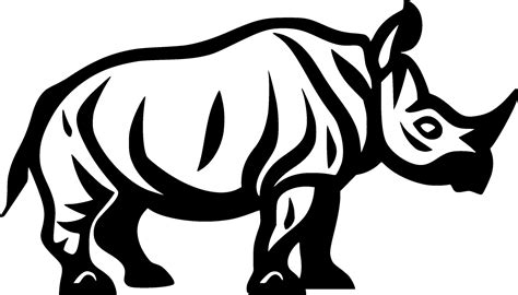 Rhinoceros, Black and White Vector illustration 34808388 Vector Art at ...