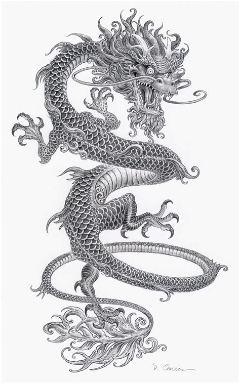 Swirling Lung, Douglas Carrel | Asian dragon tattoo, Chinese dragon ...