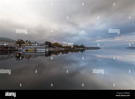 Lake George and the Adirondack Mountains at sunrise Stock Photo - Alamy