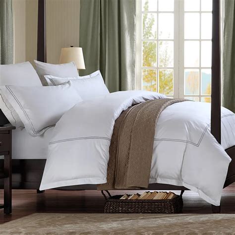 luxury embroidery 60S Sateen Egyptian Cotton 4PCS duvet cover flat sheet pillowcase king queen ...